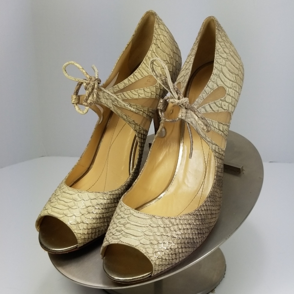 Kate Spade Snake Embossed Leather Shoes - Picture 3 of 8